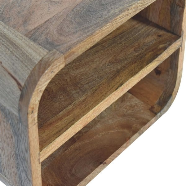 Artisan Furniture Oak-ish Floating Open Curve Bedside