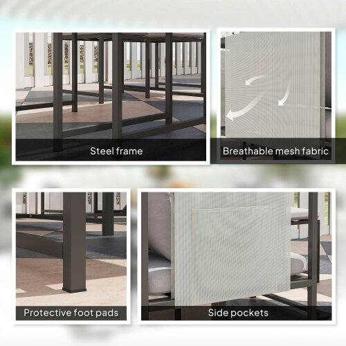 Wyld Haus Layori 8 Seater Grey Steel Frame Garden Dining Set