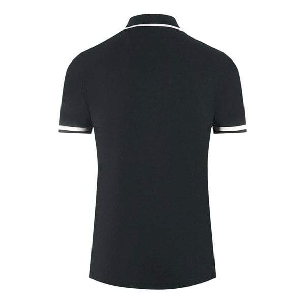 Aquascutum London Embroidered Badge Polo Shirt - Black