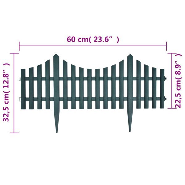 Berkfield 17 pcs Lawn Dividers 10 m Green