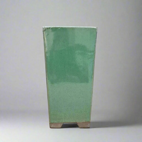 Yorkshire Bonsai 9cm Glazed Bonsai Pot | Cascade | 9cm x 17cm | Sea Green