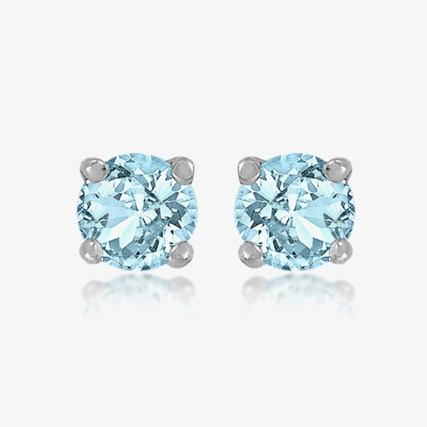 T. H. Baker Sterling Silver 3mm Blue Crystal Stud Earrings 8.57.7849