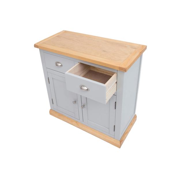 Cabinet Bits Bomporto Light Grey 2 Drawer 2 Door Sideboard Chrome Cup Handle