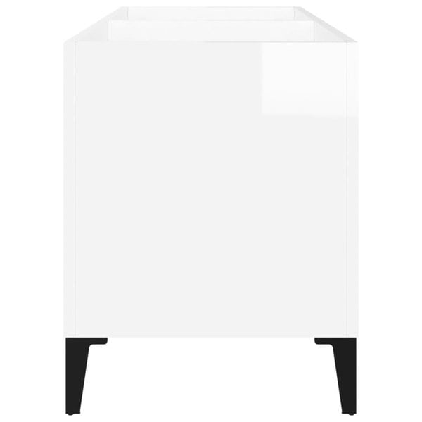 Berkfield Record Cabinet High Gloss White 74.5x38x48 cm Engineered Wood