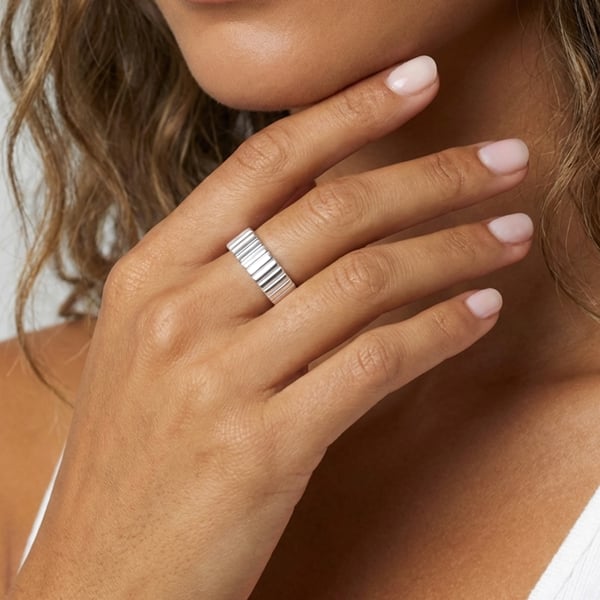 MUCHV Thick Textured Croissant Ring