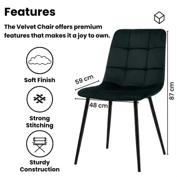 Kosy Koala Stone Grey Effect Wood Dining Table Set with 4 Black Velvet Chairs Modern Dining Room Furniture