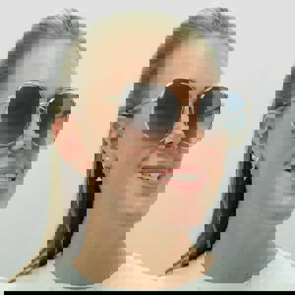 Chloe Sunglasses CH0031S Franky 004 Orange Crystal Fade and Gold Blue to Brown Gradient