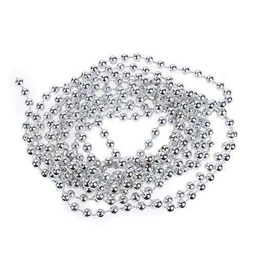 24ft Silver Metallic Bead Garland for Christmas Trees, Wreaths and DIY Decorations image 4
