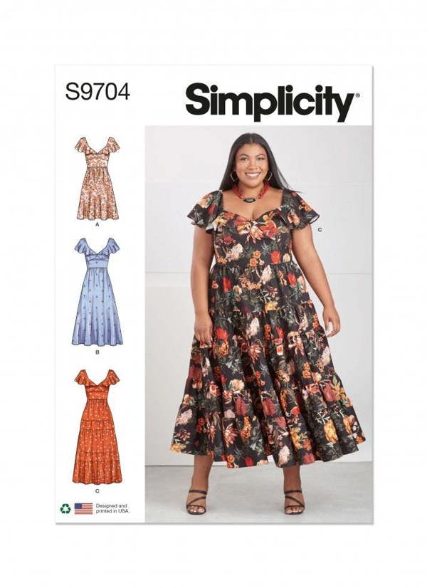 Simplicity Sewing Pattern 9704, Dresses for Women, W2 (20W-22W-24W-26W-28W) - Intermediate