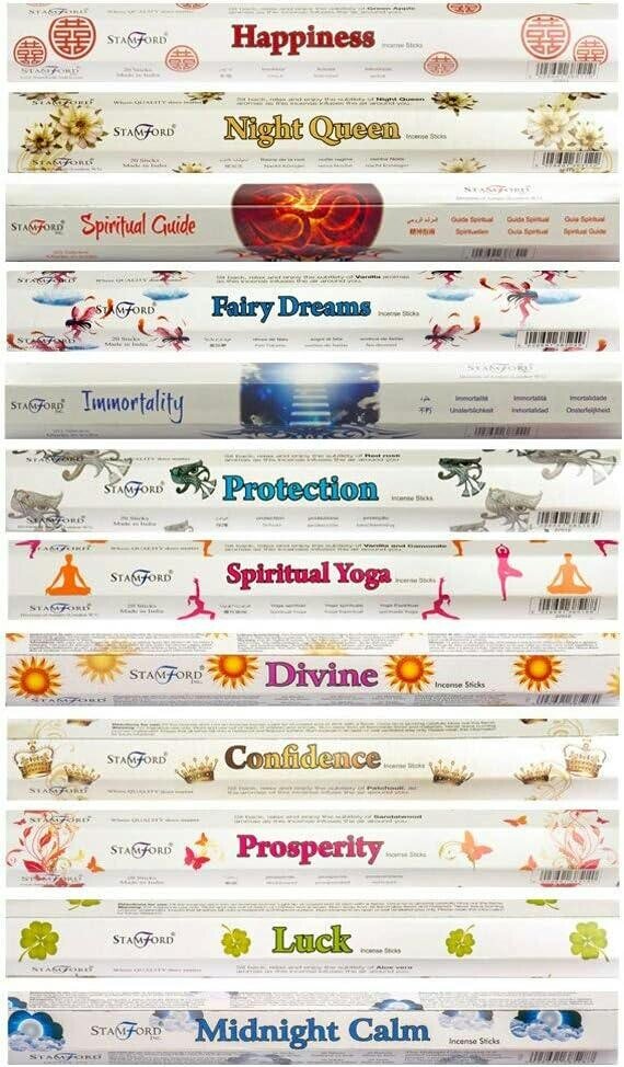 Stamford 37336 Spiritual Variety Incense Sticks Gift Set, 12 packs x 20 sticks