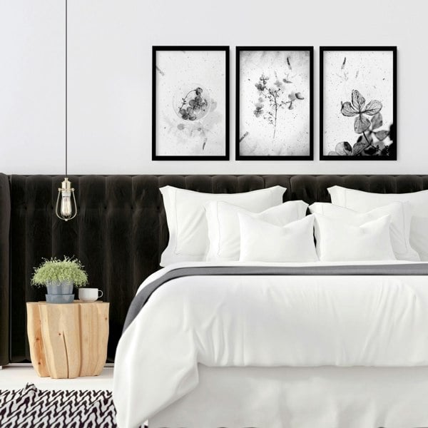 Bedroom art prints | set of 3 framed wall prints