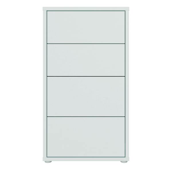 Alice Springs Tall 4 Drawer Chest with Push-to-Open Drawers in Light Grey