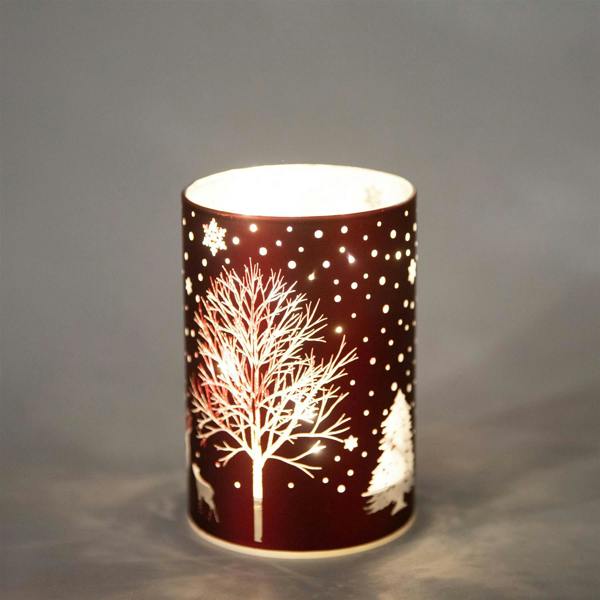 12cm Christmas LED Glass Vase Lamp with Warm White Lights and Gold Finish Interior image 6