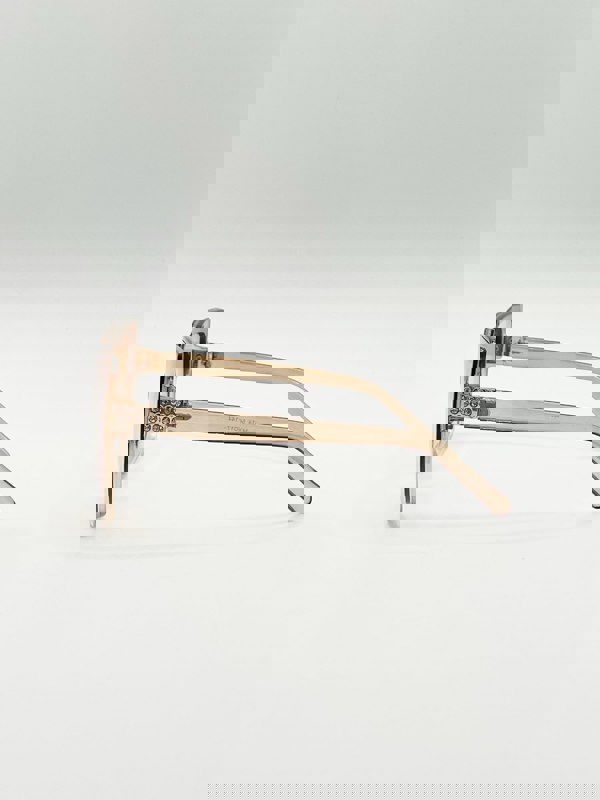 SVNX Oversize Cateye Sunglasses with Diamante Detail in Champagne