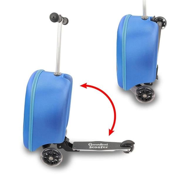 Groundlevel Children's Suitcase with Fold Down Scooter