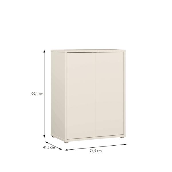 Furniture To Go Alice Springs Tall 2 Door Cupboard with Push-to-Open Doors in Sand