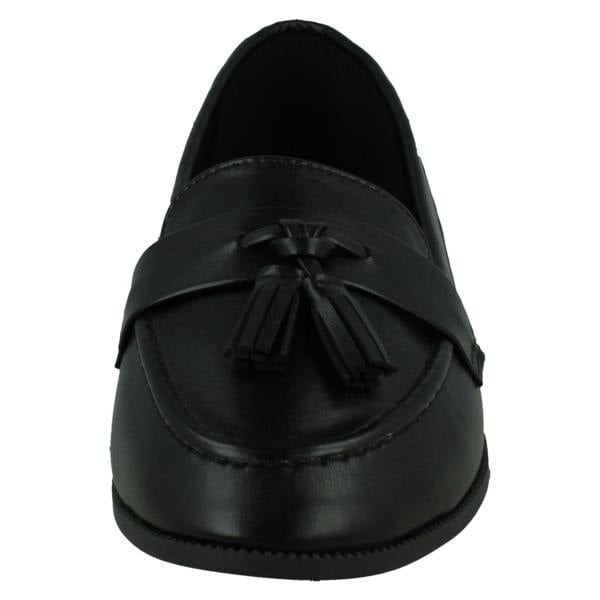 Spot On Ladies Spot On Tassel Trim Wide Fit Slip On Shoes F80560
