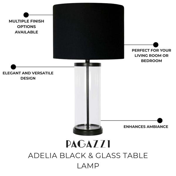 Adelia Black & Glass Table Lamp