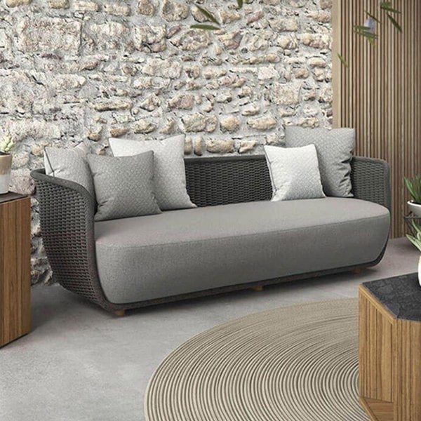 Eusden Rattan Outdoor Sofa Set, Outdoor Furniture-Weilai Concept-Two Seater (140cm)-Grey-No-Weilai Concept