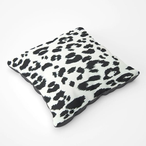 Warren Reed Black Leopard Print Floor Cushion