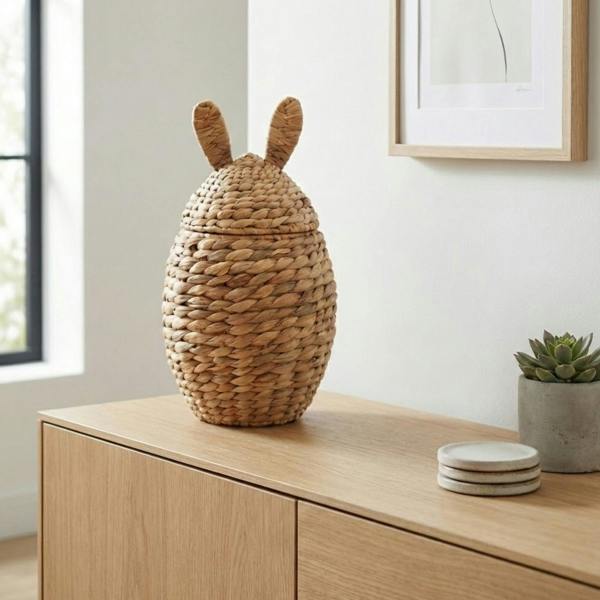 Garden Greatness Woven Bunny Ears Storage Basket