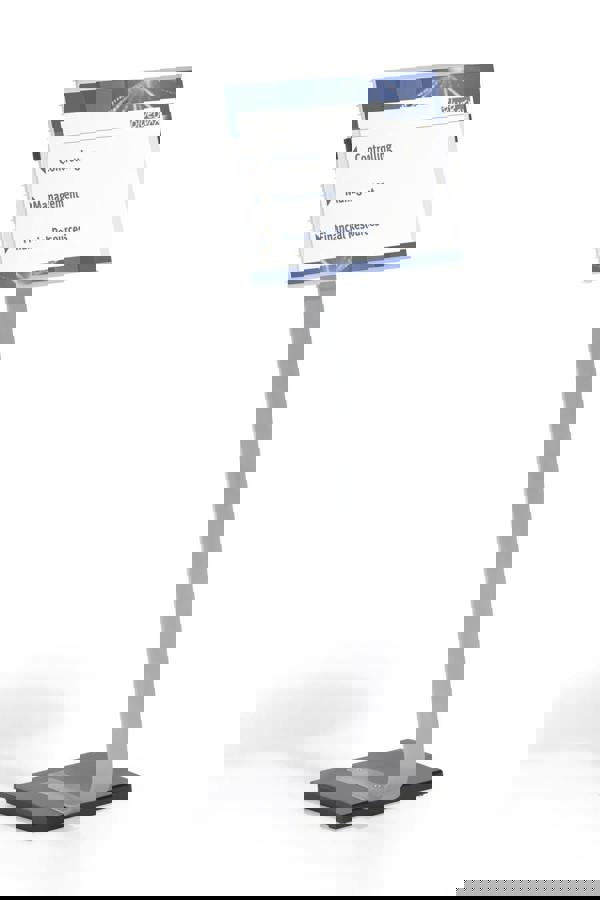 Durable INFO SIGN Aluminium Display Panel Info Floor Stand A3 | 1.25m | Silver