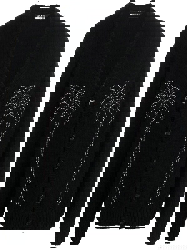 Palm Angels Milano Studded Cardigan Black - Supplied FashionPALM ANGELS