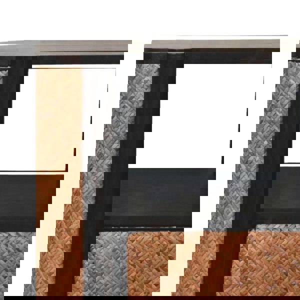 Artisan Furniture Solid Wood Rattan Curve Edge Nightstand