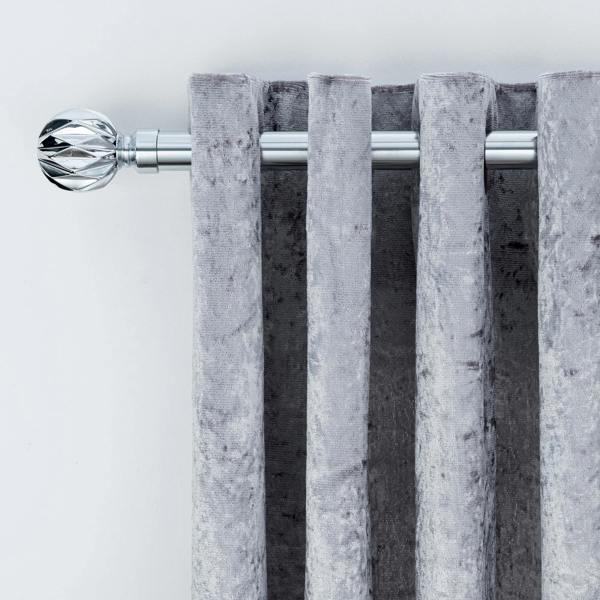 A.Unique Home Geo Ball Extendable Curtain Pole (25/28mm) (Nickel,120cm - 220cm)