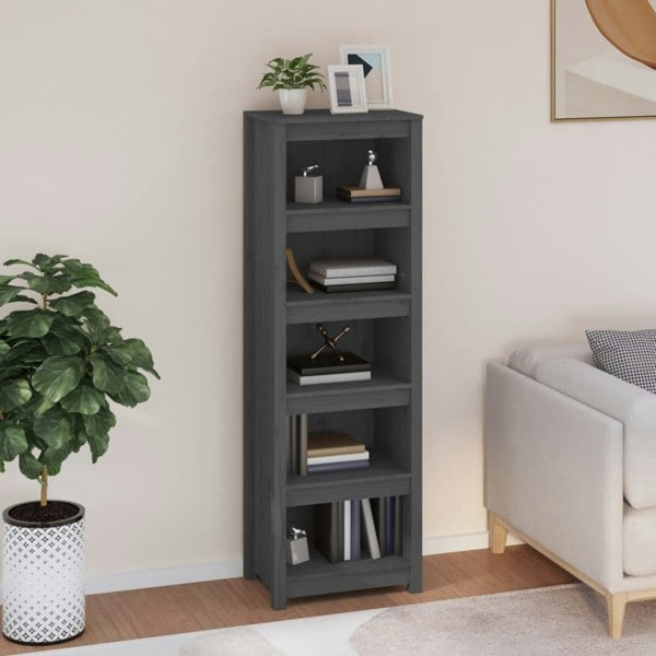 Berkfield Book Cabinet Grey 50x35x154 cm Solid Wood Pine