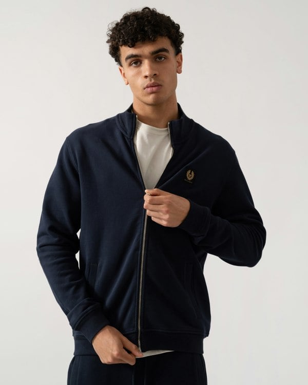 Belstaff Mens Zip Through Sweatshirt - Dark Ink
