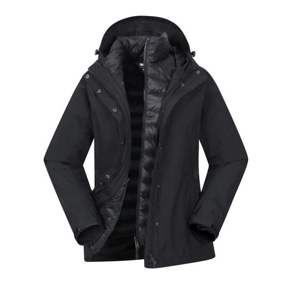 Mountain Warehouse Womens/Ladies Alaskan 3 in 1 Padded Jacket - Jet Black - 