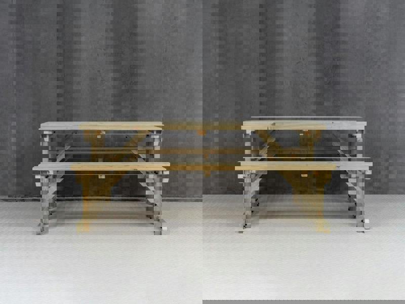 Abies Picnic Table and Benches Set - Wooden Outdoor Dining Set for Gardens and Patios