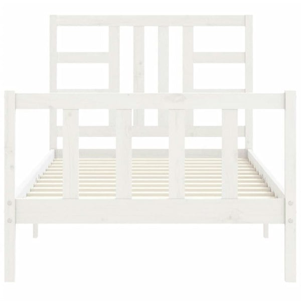 Berkfield Bed Frame with Headboard White 100x200 cm Solid Wood