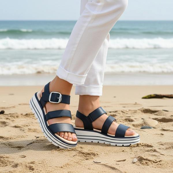 Remonte D3N50 Ankle Strap Sandals   in  Blue