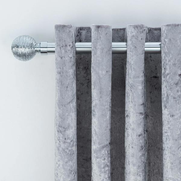 A.Unique Home Etched Ball Extendable Curtain Pole (25/28mm) (Nickel,70cm - 120cm)