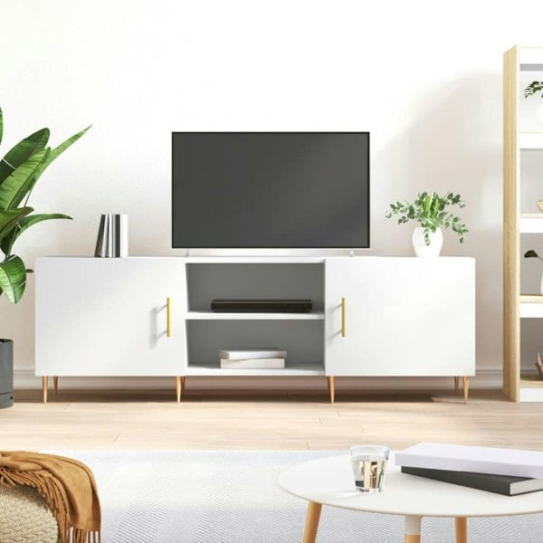 Berkfield TV Cabinet White 150x30x50 cm Engineered Wood