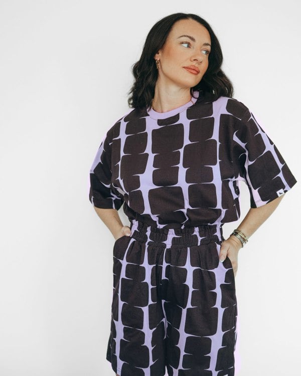 Elsie Lilac Cairn Print Oversized T-Shirt - image 2