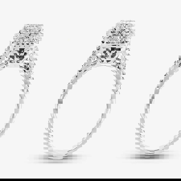 T. H. Baker 9ct White Gold 1.00ct Diamond Shouldered Square Cluster Ring TH011225112144