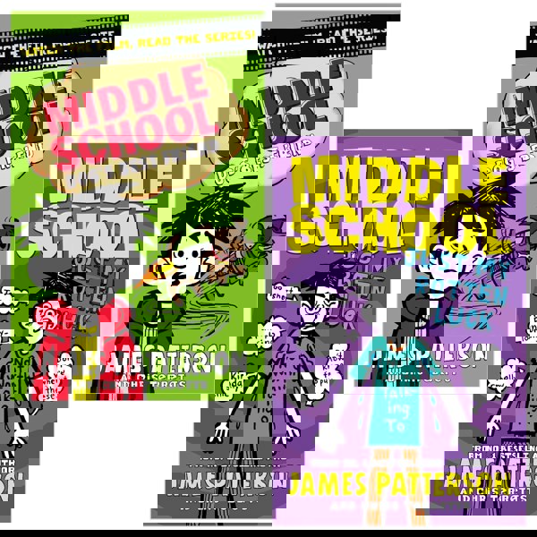 James Patterson Middle School Series 2 Books Set (Dog's Best Friend, Just My Rotten Luck)