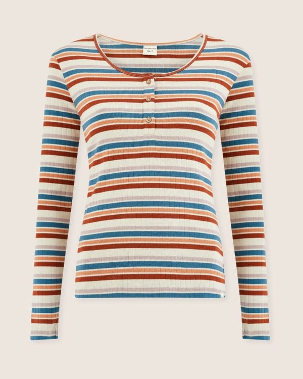 Nora Multicolour Retro Stripe Print Top - image 2