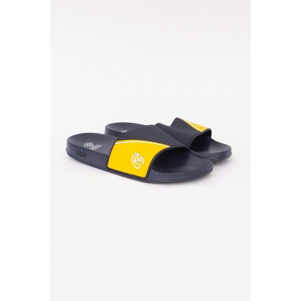 Crosshatch Mens Ventamoore Sliders - Navy/Yellow