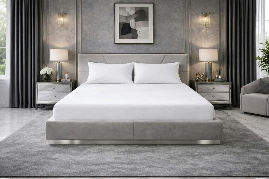 Night Zone Extra Deep Fitted Sheet 40cm – Polycotton Easy Care Bed Sheet - White