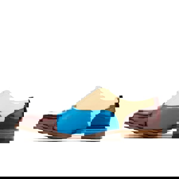 Embassy London Pembroke - Cream & Burgundy & Blue - Men’s Summer Toe Cap Shoe