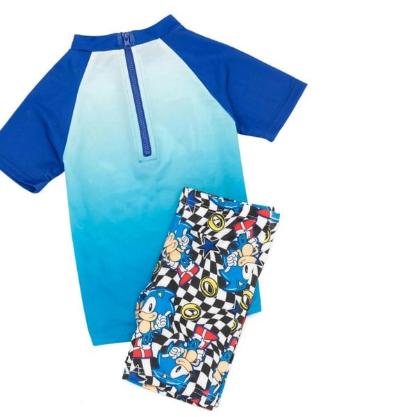 Sonic The Hedgehog Boys Ring Two-Piece Swimsuit - Blue/Black