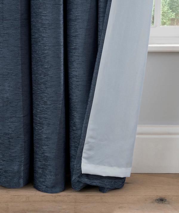 Smart Living Chenille Eyelet Curtain - Navy