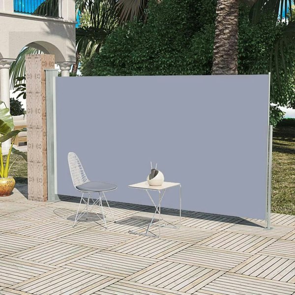 Berkfield Patio Retractable Side Awning 160 x 300 cm Grey