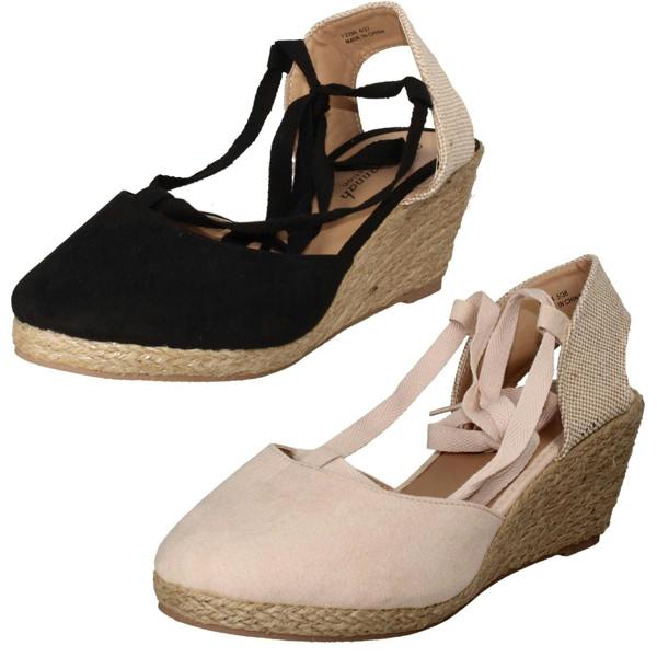 Savannah Ladies Savannah High Espadrille Wedge Sandals F2294