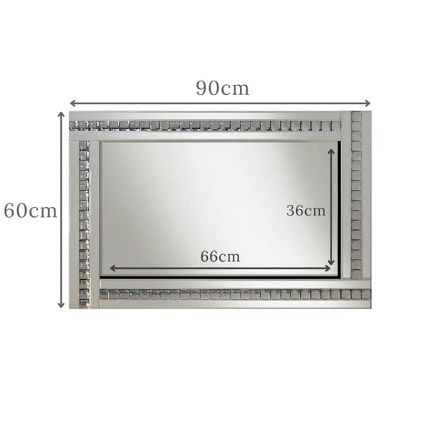Exclusive Mirrors Glass Framed Crystal Mirror 90cm x 60cm