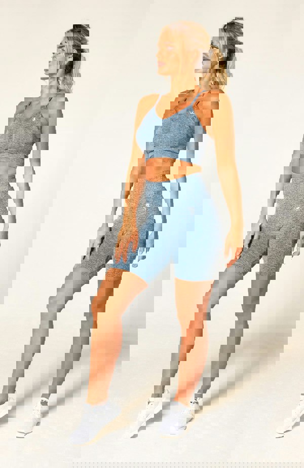 V3 Apparel Define Seamless Scrunch Shorts - Blue Marl